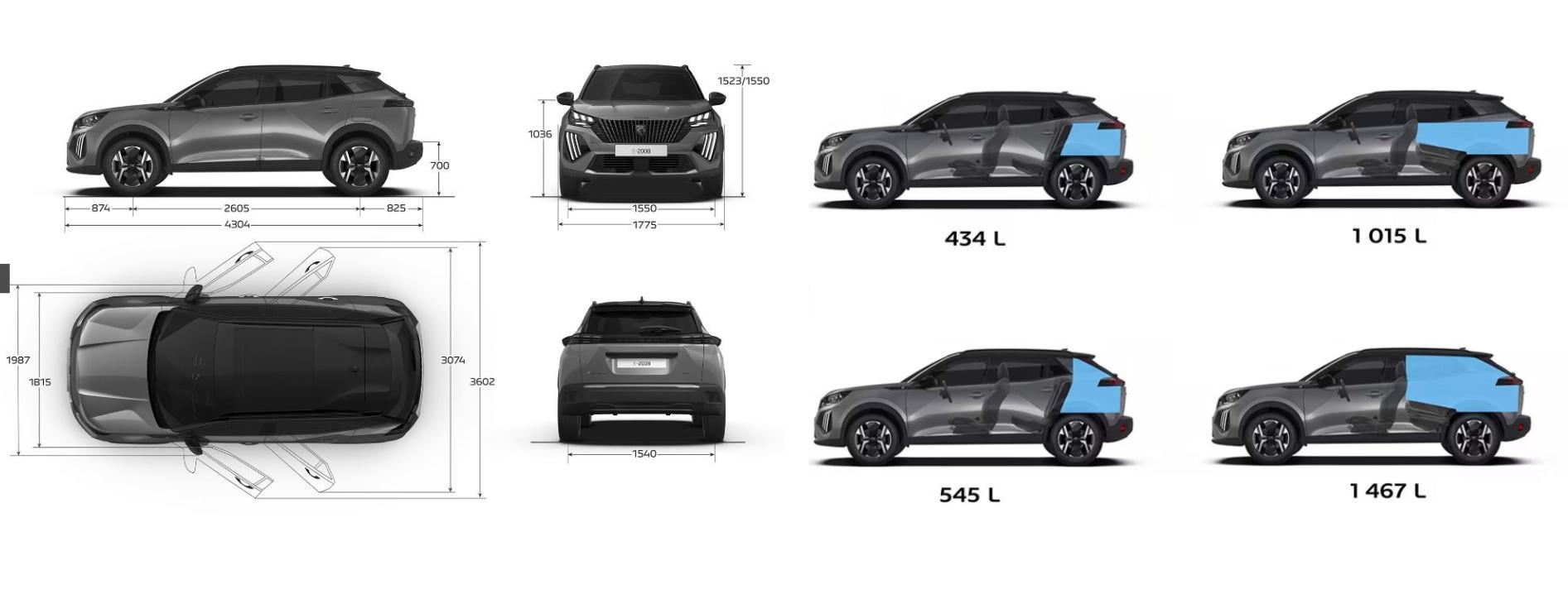 Új Peugeot 2008 méretei