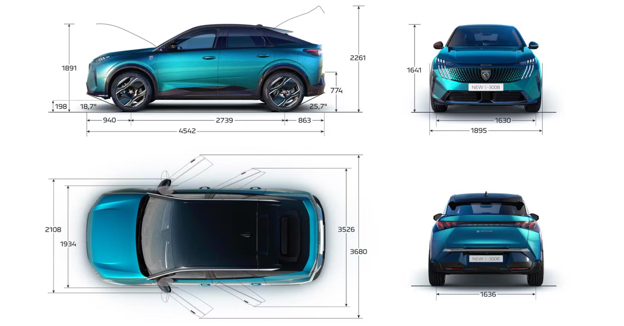 Új Peugeot 3008 méretei